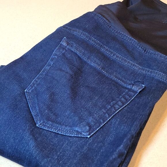 Isabel Maternity Cross Panel  Maternity Jeggings Dark Wask - Picture 8 of 15